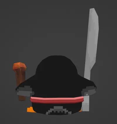 Low-poly 3D model: penguin back